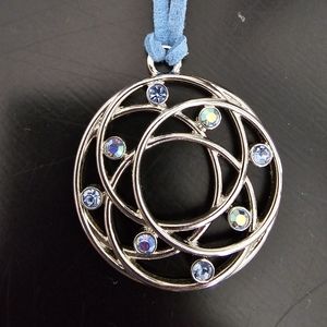 Lia Sophia necklace with blue leather strap